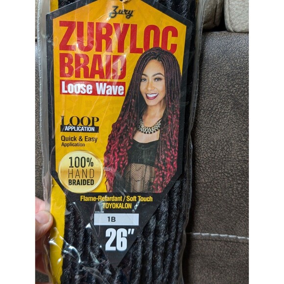 Zuryloc  Braid Deep Curl Hair Extensions Weave 26" Black Loop App NEW - Picture 3 of 5